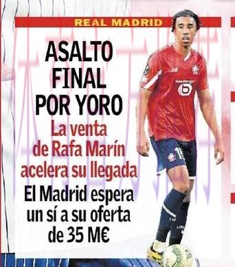 里尔给约罗标价超6000万欧 皇马选择搁置交易 里尔给约罗标价超6000万欧 皇马选择搁置交易