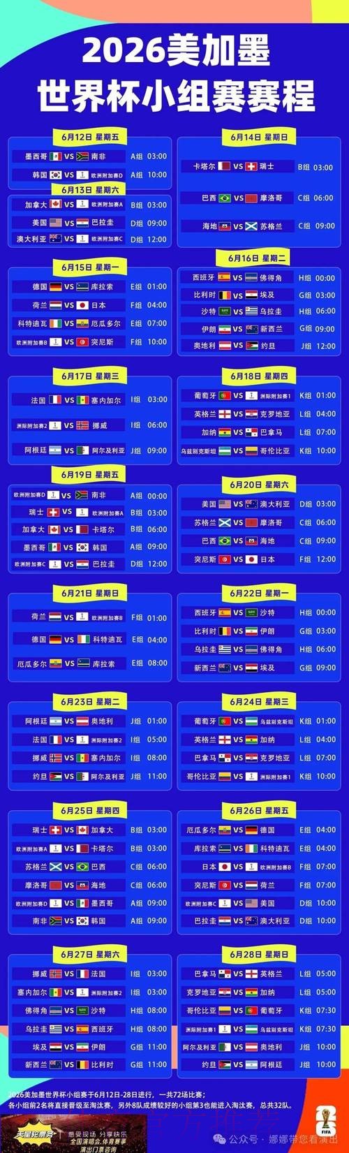 世界杯每日赛程哪里可以看